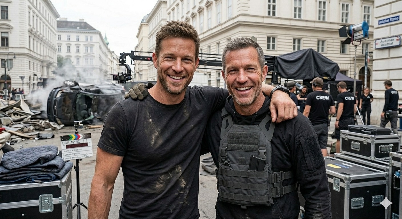 Luca Bertani and Declan Rourke on location in Vienna